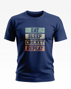 Eat Sleep Cricket Repeat Designer Soft Cotton T-shirt