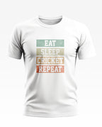 Eat Sleep Cricket Repeat Designer Soft Cotton T-shirt
