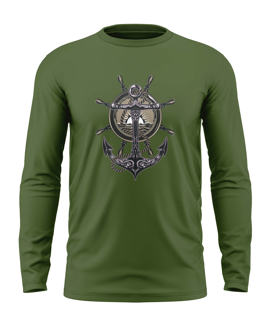 Navy Anchor Cotton Full Sleeve T-shirt