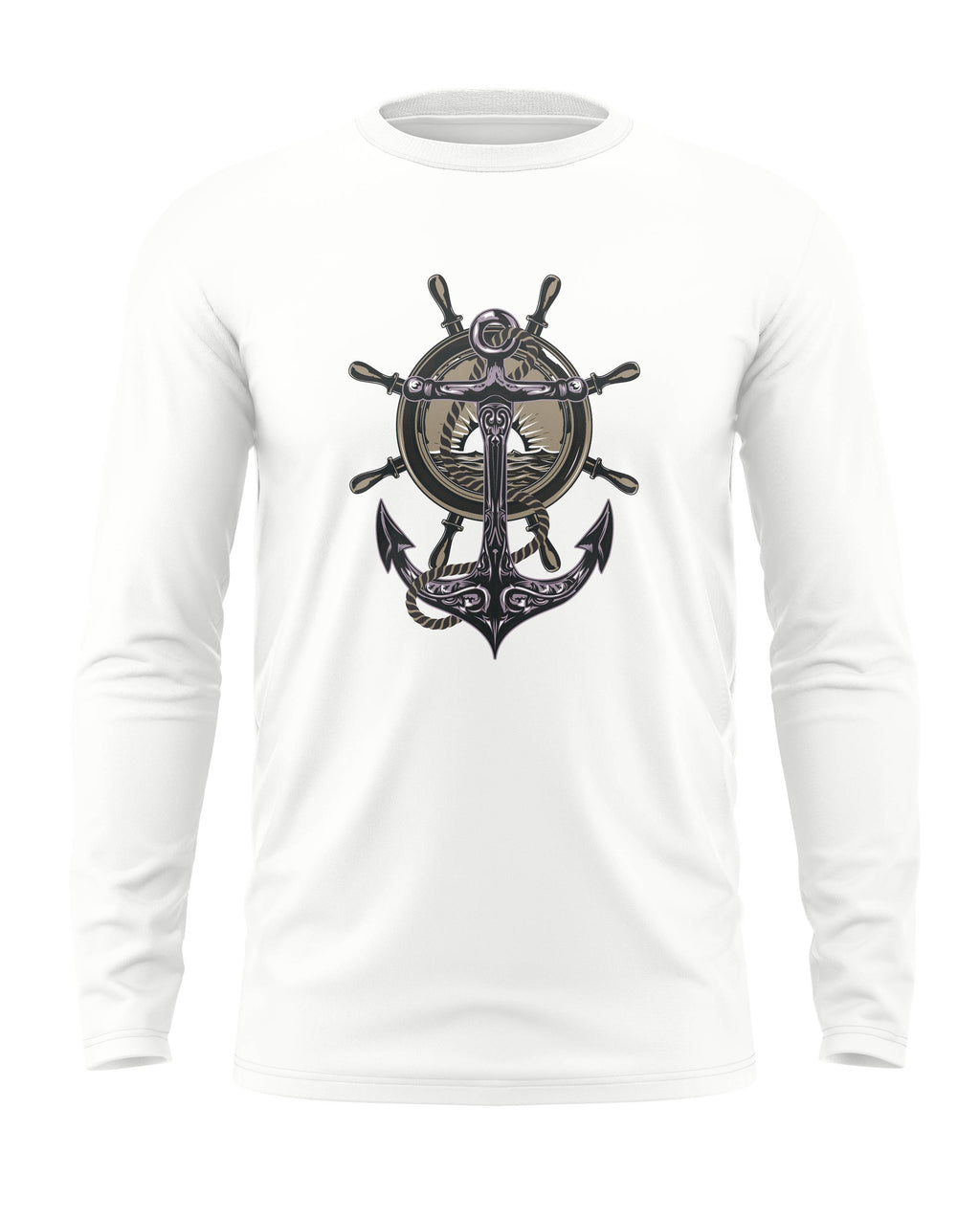 Navy Anchor Cotton Full Sleeve T-shirt