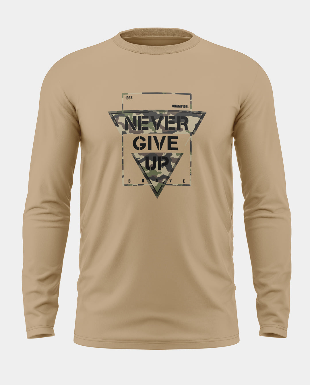 Never Give Up Cotton Full Sleeve T-shirt