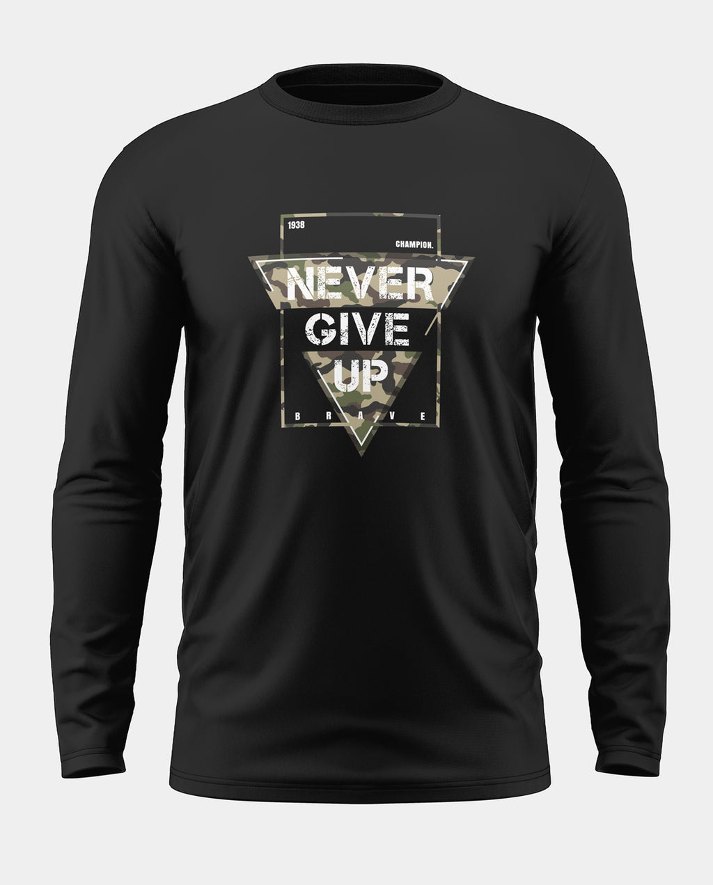 Never Give Up Cotton Full Sleeve T-shirt