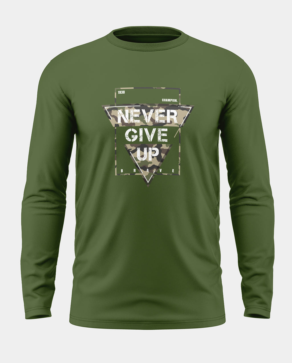 Never Give Up Cotton Full Sleeve T-shirt