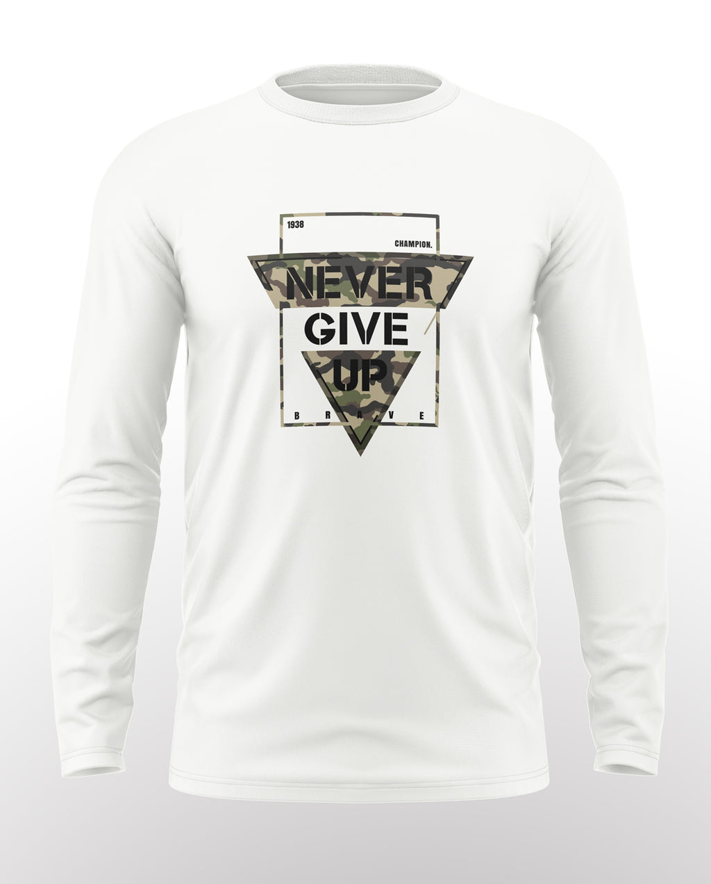 Never Give Up Cotton Full Sleeve T-shirt