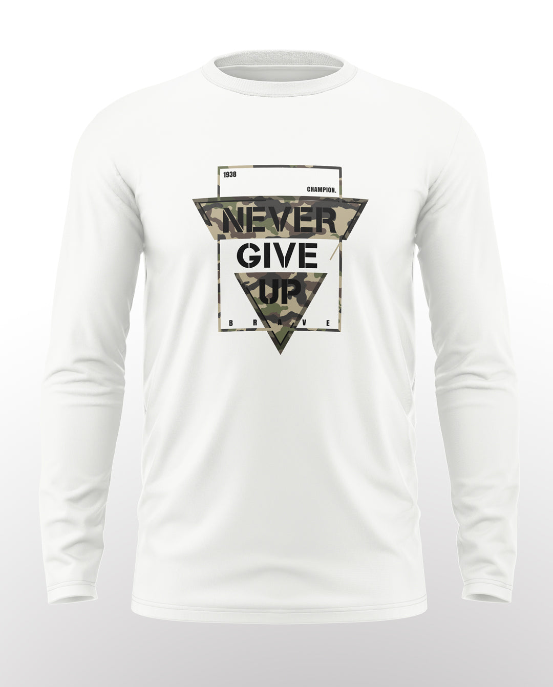 Never Give Up Cotton Full Sleeve T-shirt