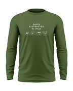 Easily Distracted By Dogs Cotton Full Sleeve T-shirt