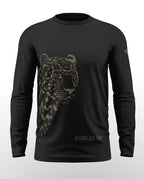 Black full sleeve t-shirt with large leopard graphic and 'Boundless Hunt' text on front.