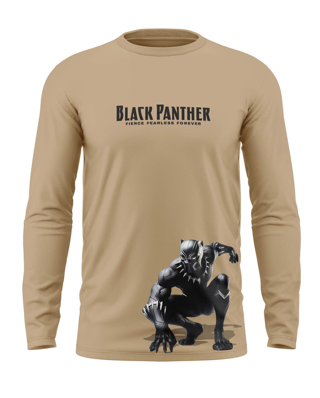 Black Panther Fierce Fearless Cotton Full Sleeve T-shirt
