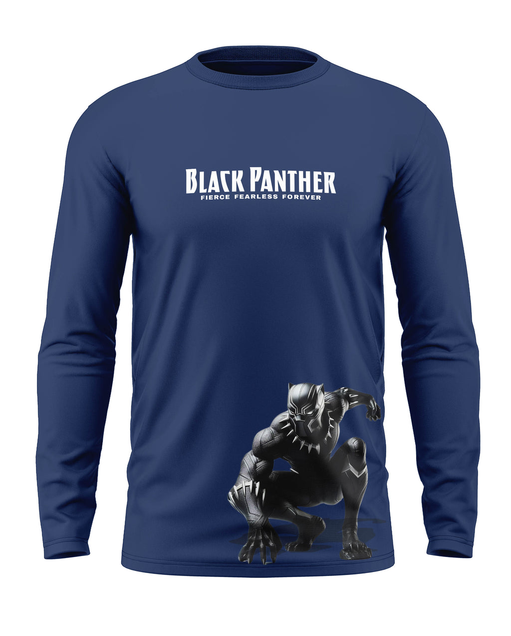 Black Panther Fierce Fearless Cotton Full Sleeve T-shirt
