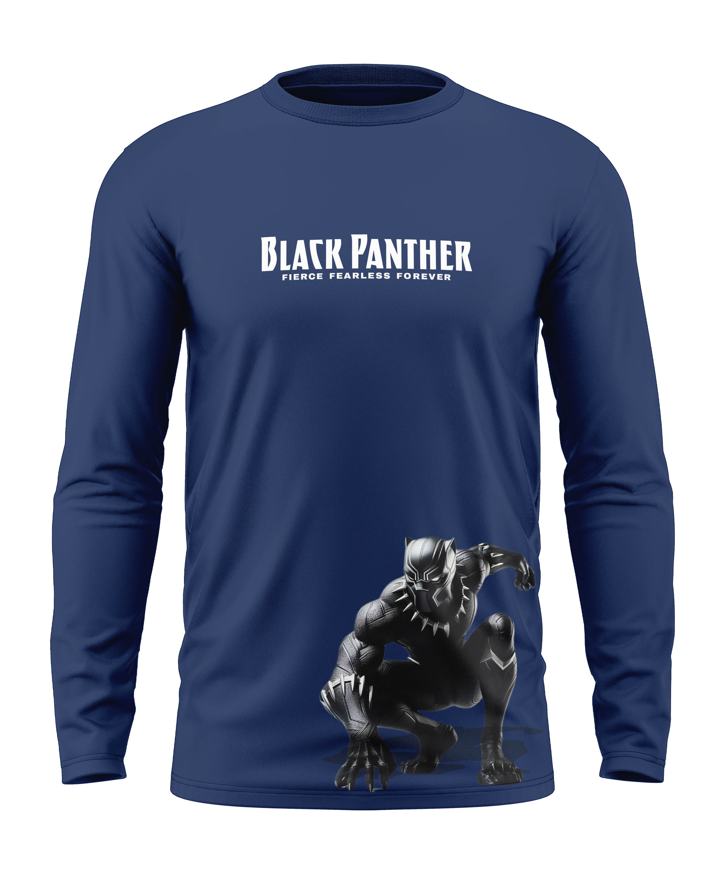 Black Panther Fierce Fearless Cotton Full Sleeve T-shirt