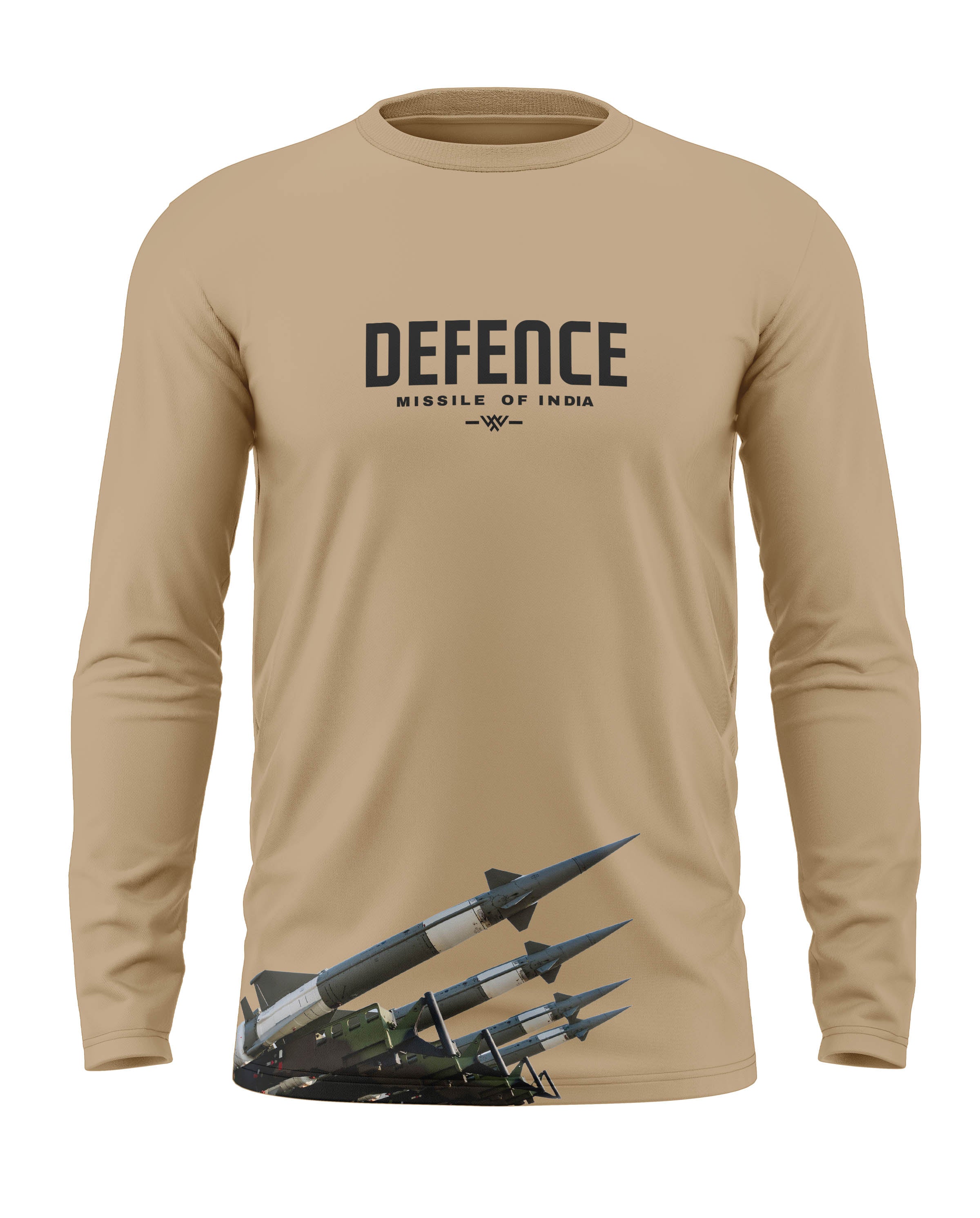 Defence Missile Of India Cotton Full Sleeve T-shirt