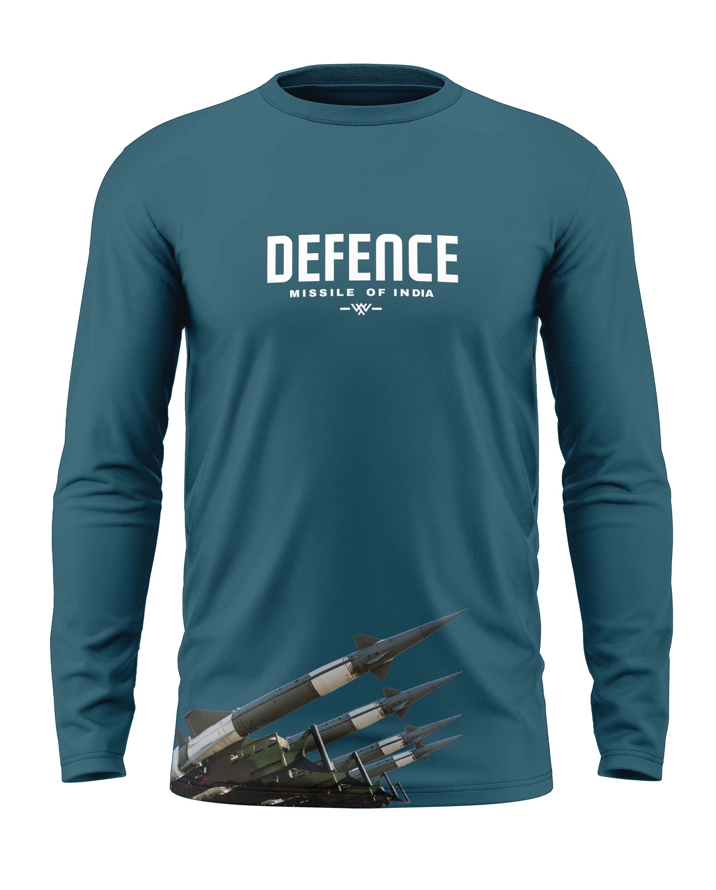 Defence Missile Of India Cotton Full Sleeve T-shirt