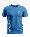 Blue men's t-shirt with ITBP emblem and 'Valour Steadfastness and Commitment' text print