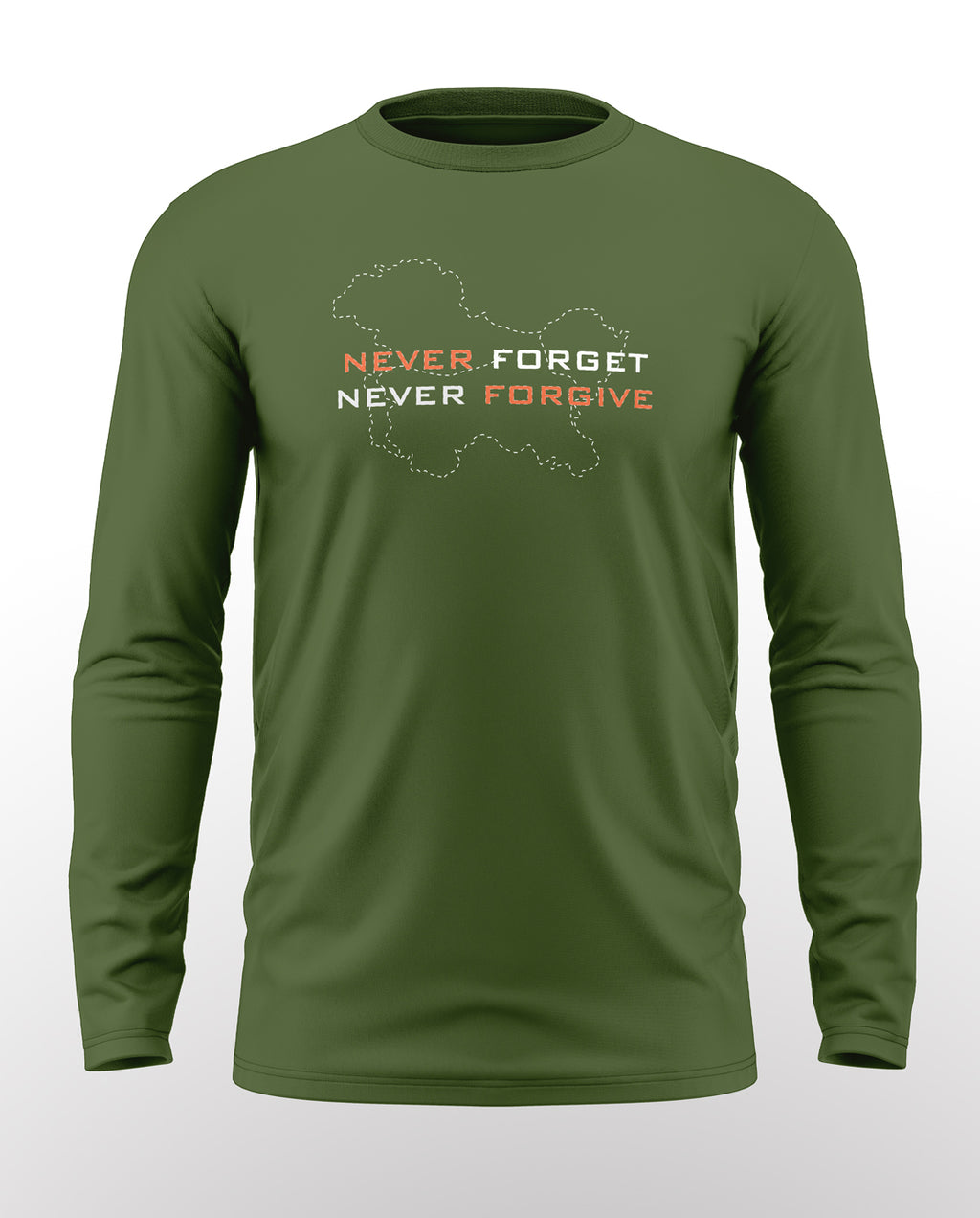 Never Forget Never Forgive Cotton Full Sleeve T-shirt