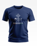 Navy blue men's t-shirt with Rajputana Rifles logo and 'Raja Ram Chandra Ki Jai' text