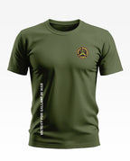 Green men's t-shirt with 'Jungle Warriors Cobra' army-style badge and 'Victory for Gallant in War' text.