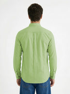 Full-Sleeve Breeze Linen Shirt in Parrot Green