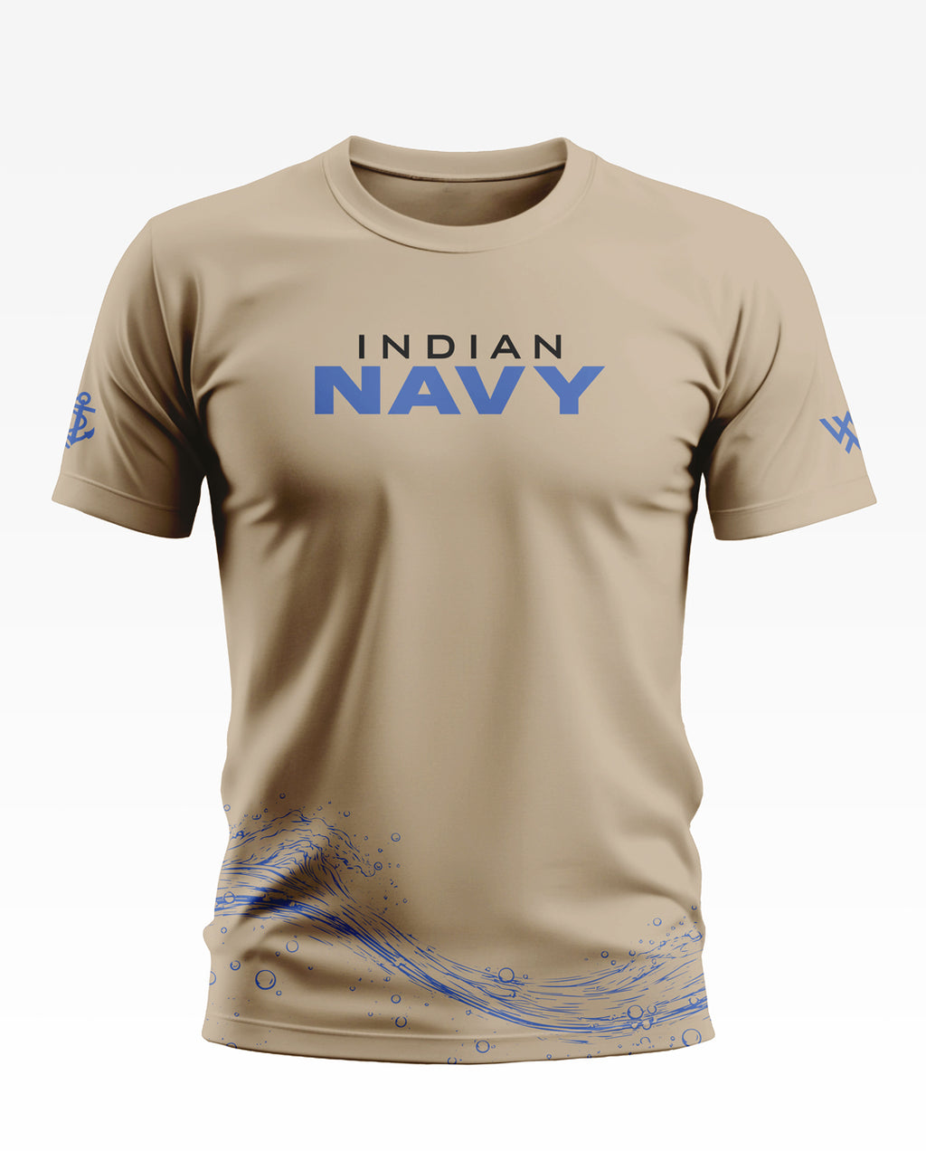 Indian Navy Sea Wave Soft Cotton T-shirt