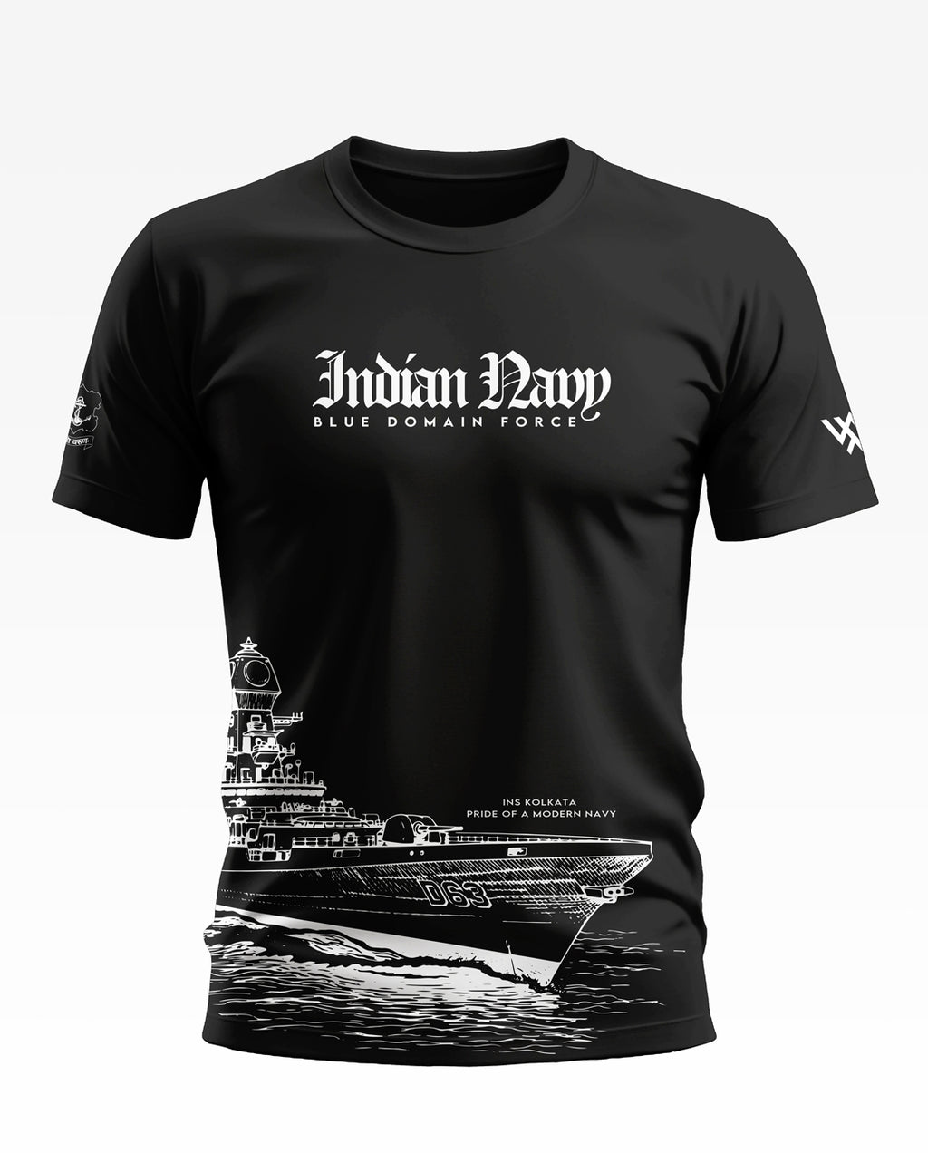 Indian Navy Blue Domain Force Soft Cotton T-shirt