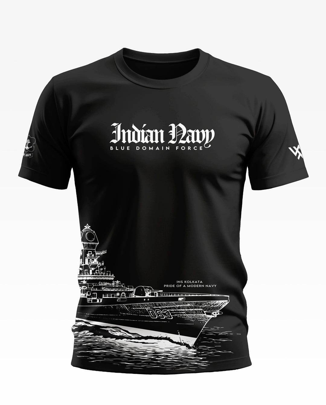 Indian Navy Blue Domain Force Soft Cotton T-shirt