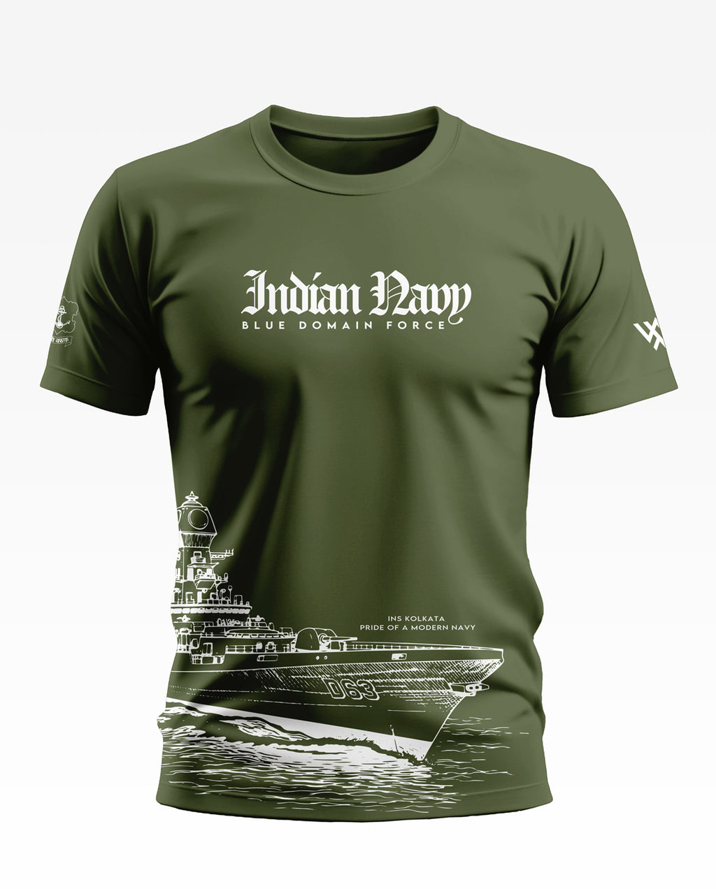 Indian Navy Blue Domain Force Soft Cotton T-shirt