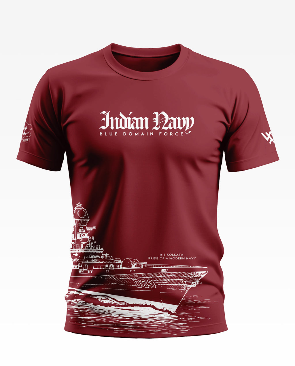 Indian Navy Blue Domain Force Soft Cotton T-shirt