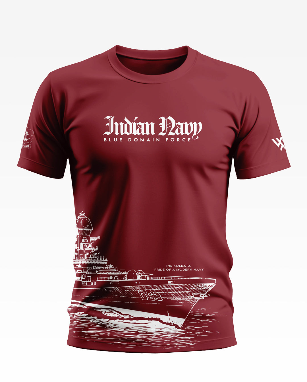 Indian Navy Blue Domain Force Soft Cotton T-shirt