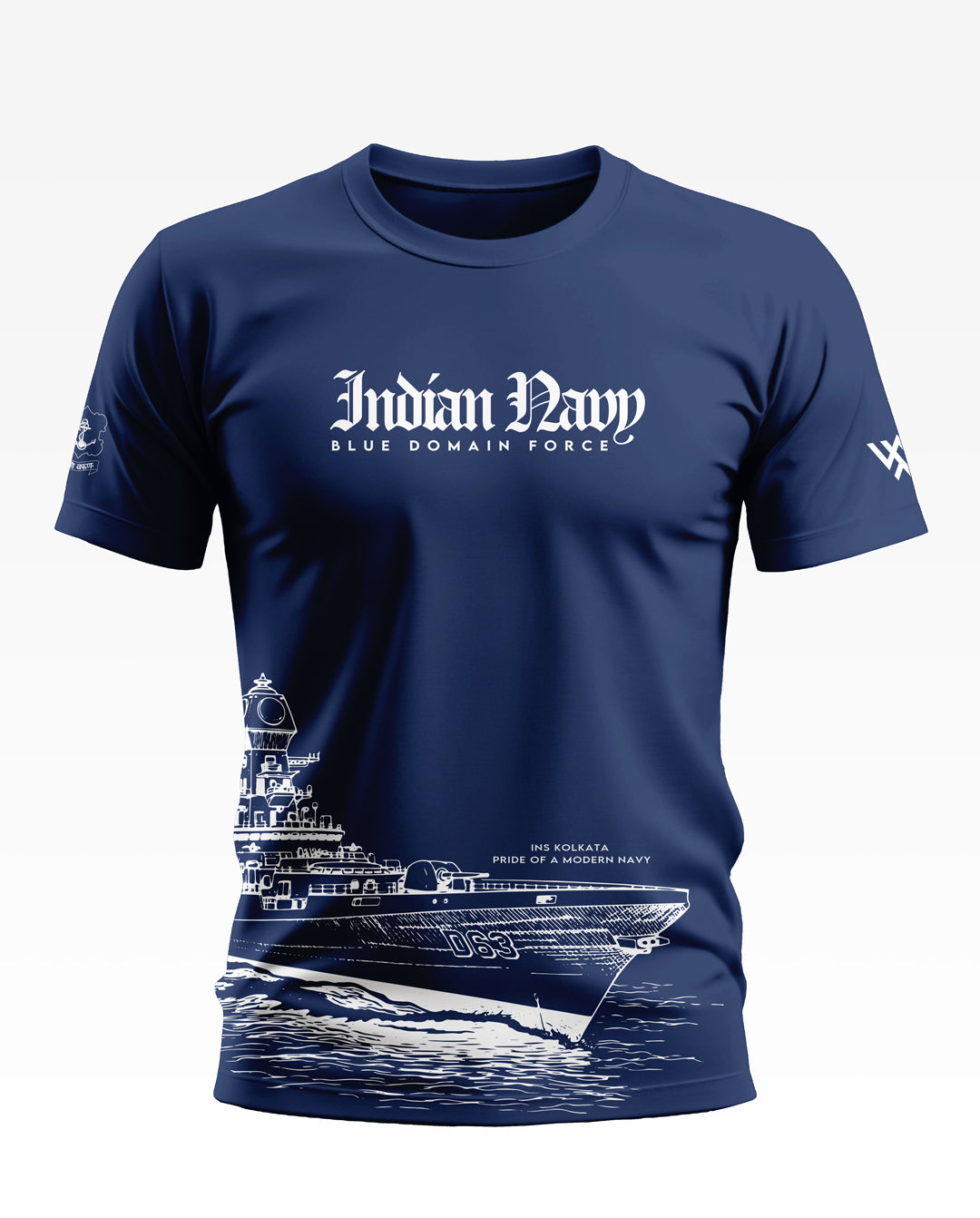 Indian Navy Blue Domain Force Soft Cotton T-shirt