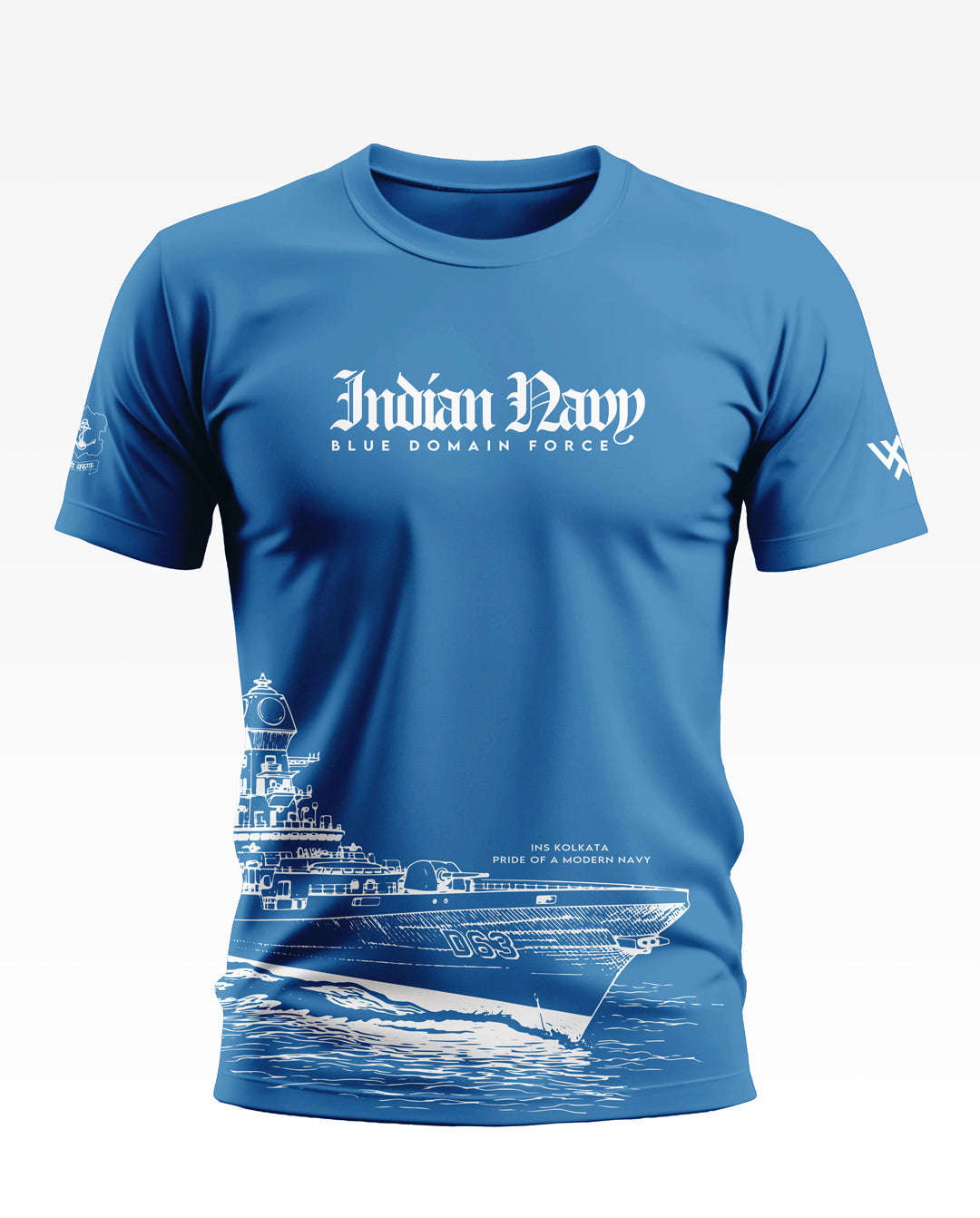 Indian Navy Blue Domain Force Soft Cotton T-shirt
