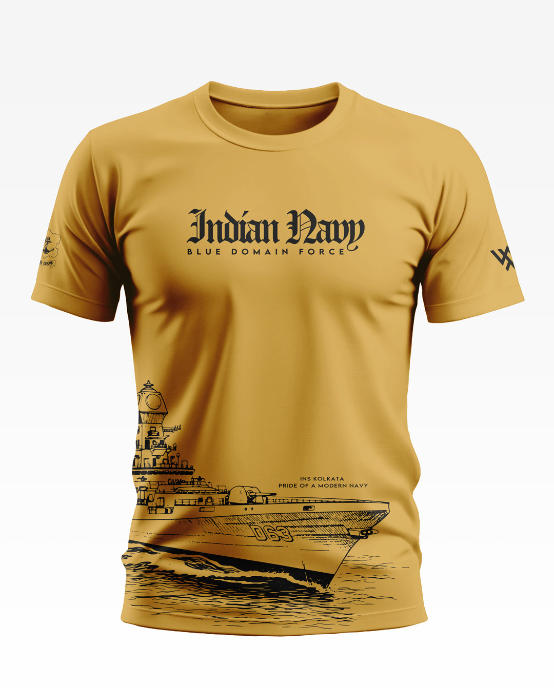 Indian Navy Blue Domain Force Soft Cotton T-shirt
