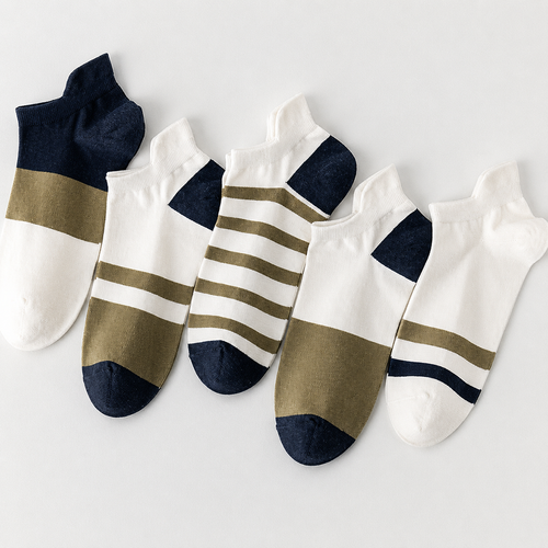 5-Pair Stylish Low-Cut Athletic Socks Combo