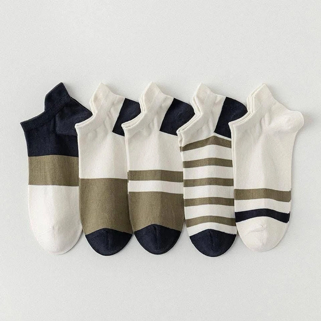 5-Pair Stylish Low-Cut Athletic Socks Combo