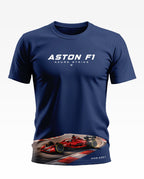 Aston F1 Azure Strike Soft Cotton T-shirt