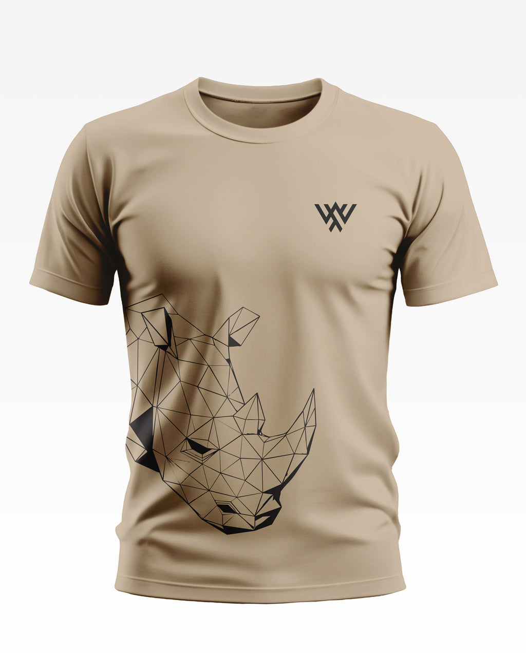 Rhinoceros Line Art Cotton T-shirt