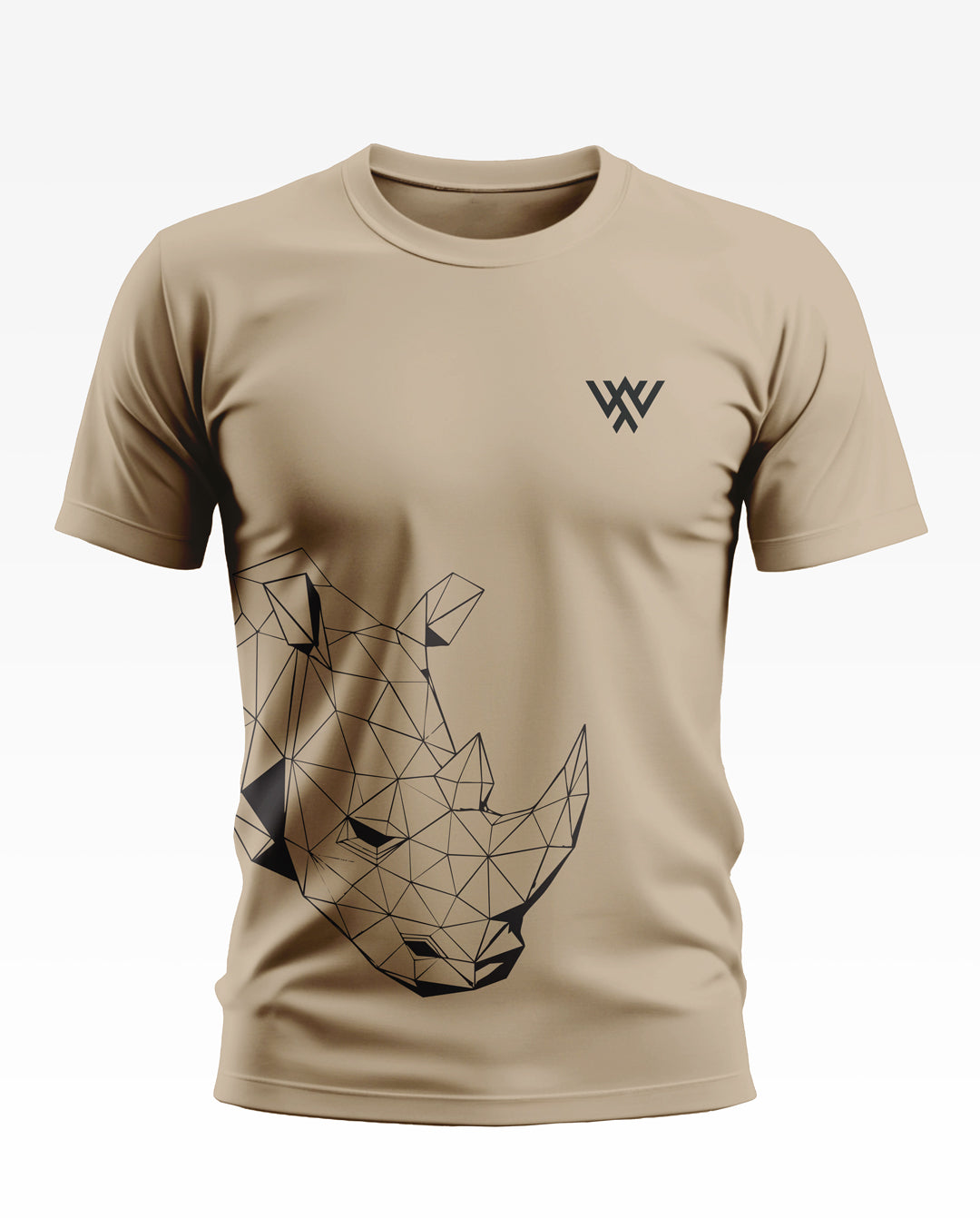 Rhinoceros Line Art Cotton T-shirt