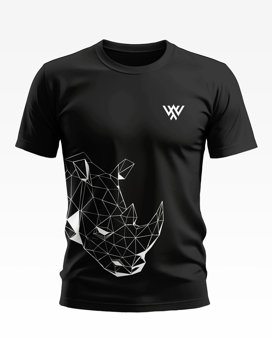 Rhinoceros Line Art Cotton T-shirt