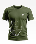 Rhinoceros Line Art Cotton T-shirt