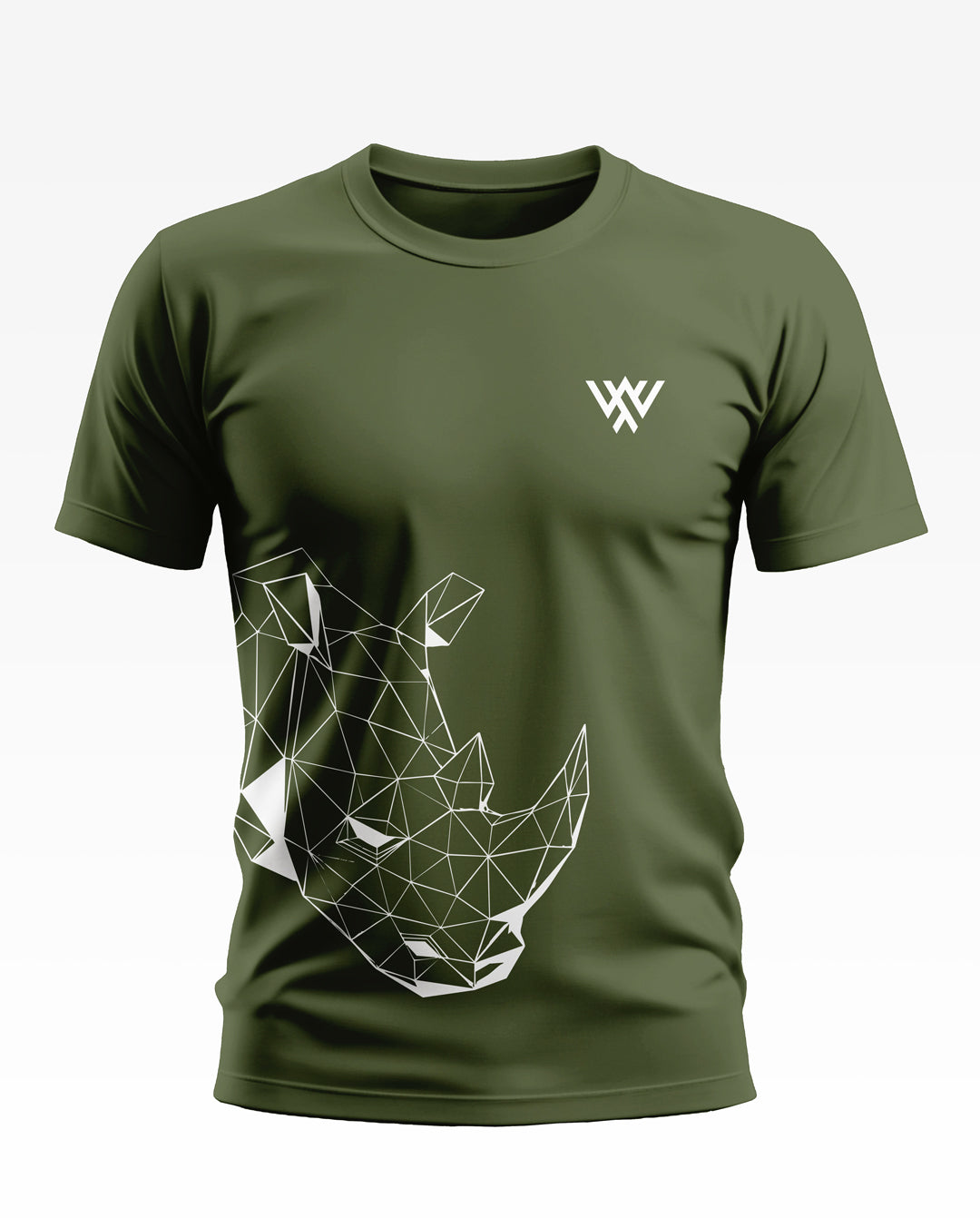 Rhinoceros Line Art Cotton T-shirt