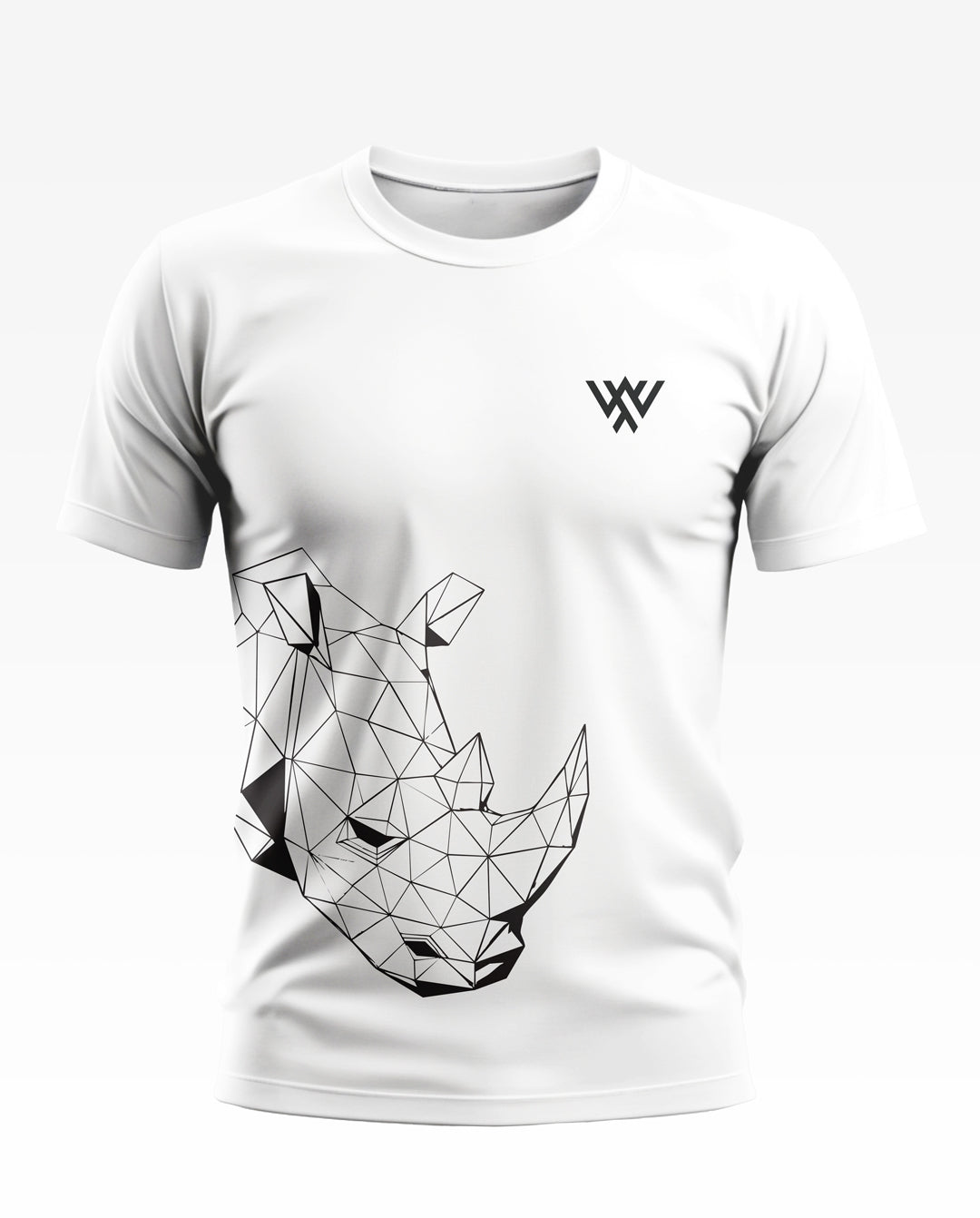 Rhinoceros Line Art Cotton T-shirt