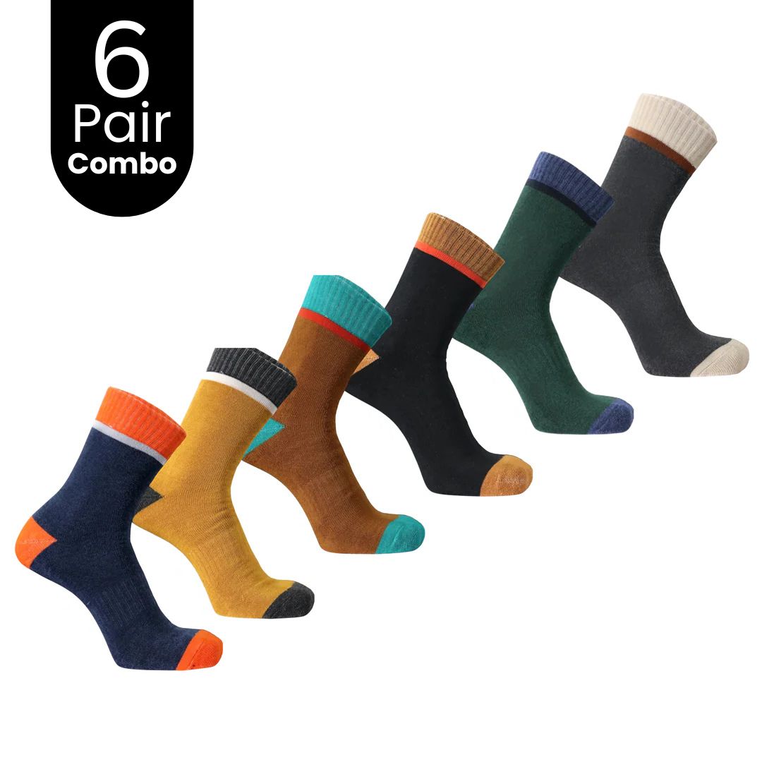 6-Pair Mid Calf Socks Combo - COTTON - UNISEX