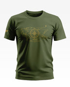 World Map With Compass Cotton T-shirt