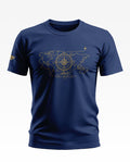 World Map With Compass Cotton T-shirt