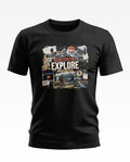 Explore Beyond Limits Adventure Collage Soft Cotton T-shirt