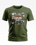 Explore Beyond Limits Adventure Collage Soft Cotton T-shirt