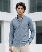 Full-Sleeve Breeze Linen Shirt in Grey