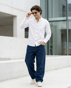 Full-Sleeve Breeze Linen Shirt in White