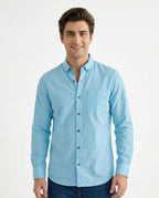 Full-Sleeve Breeze Linen Shirt in Sky Blue