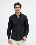 Full-Sleeve Breeze Linen Shirt in Black