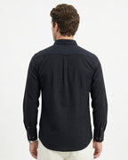 Full-Sleeve Breeze Linen Shirt in Black