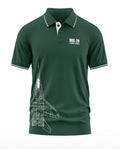 Green polo t-shirt with MIG-29 Galwan Border print and fighter jet graphic, men's army fashion